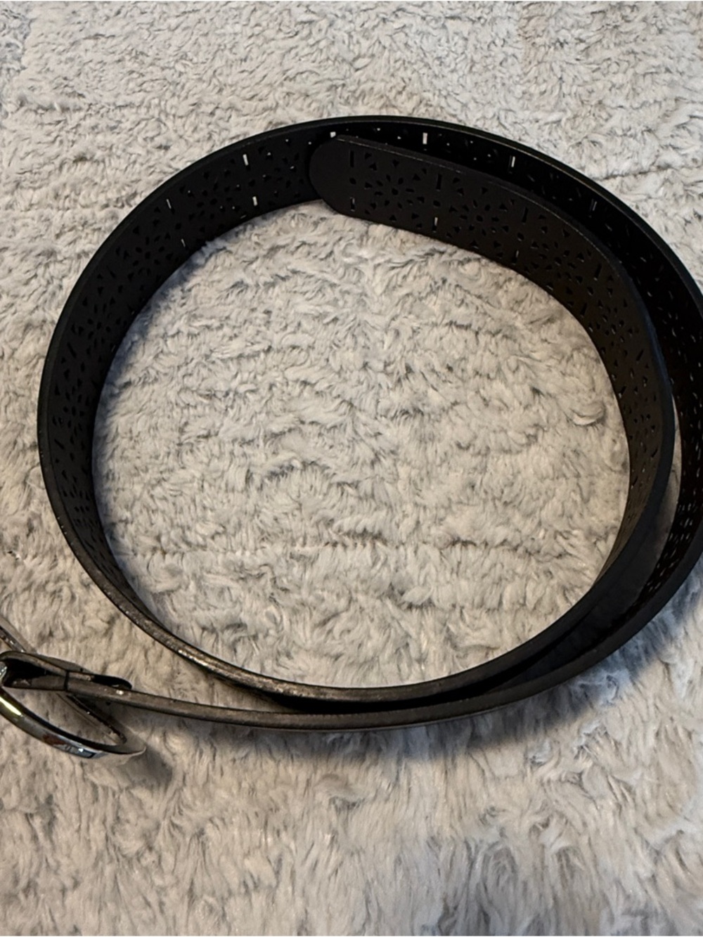 Leather Belt with Silver Buckle